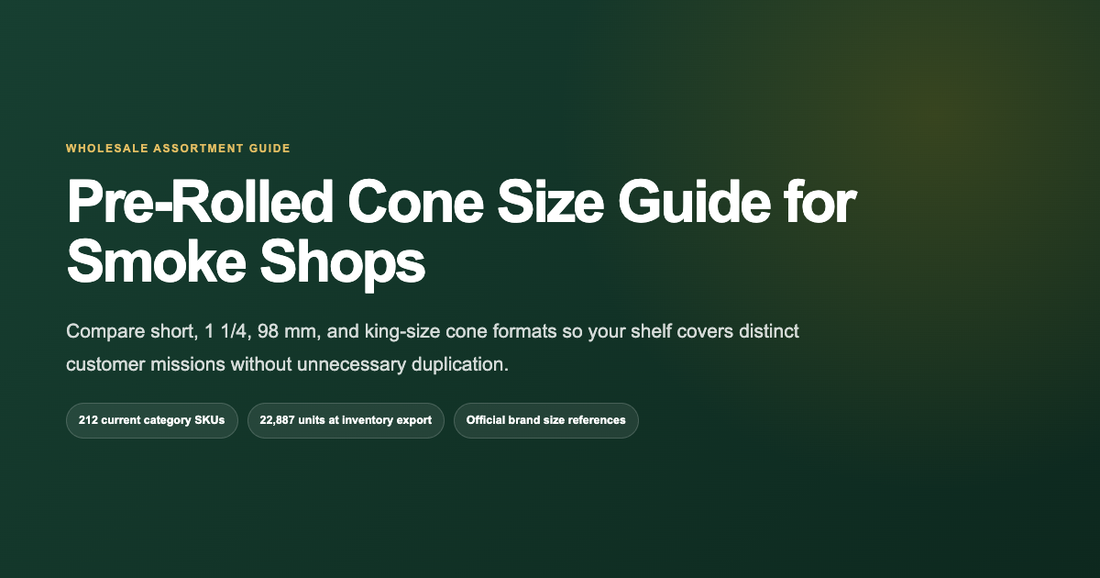 Pre-rolled cone size guide for smoke shop wholesale buyers