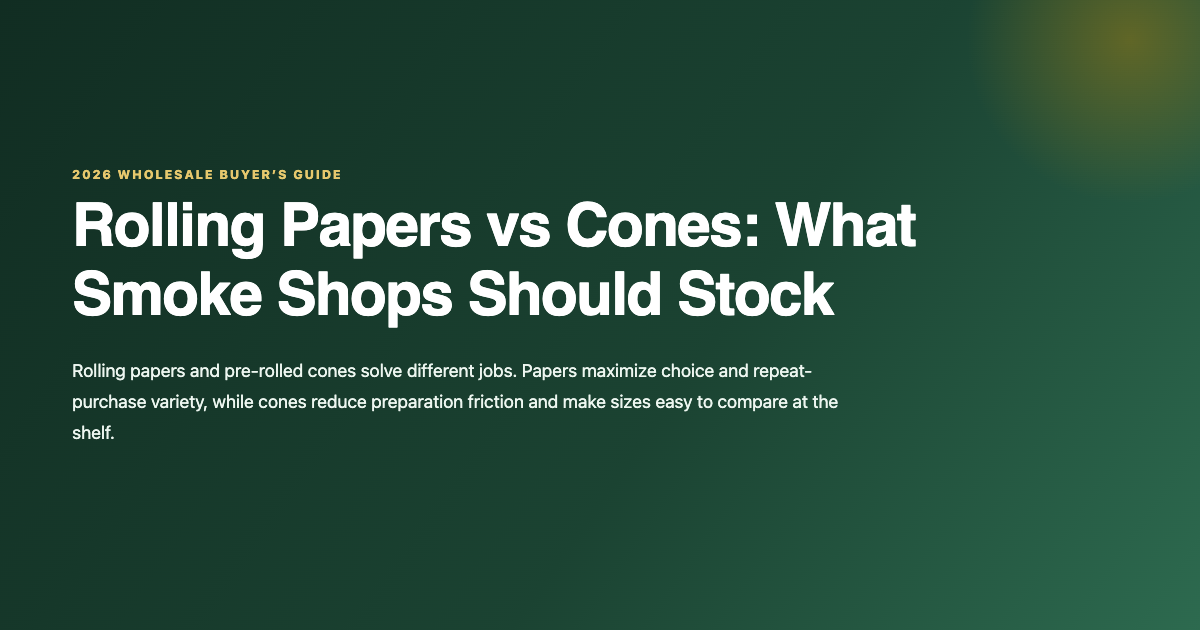 Rolling papers vs pre-rolled cones wholesale comparison