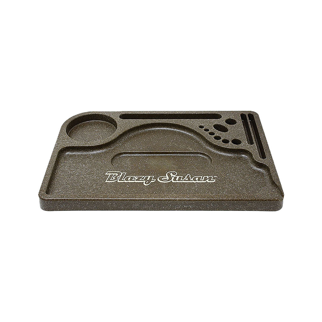 Blazy Susan Hemp Plastic Rolling Tray - Brown Wholesale