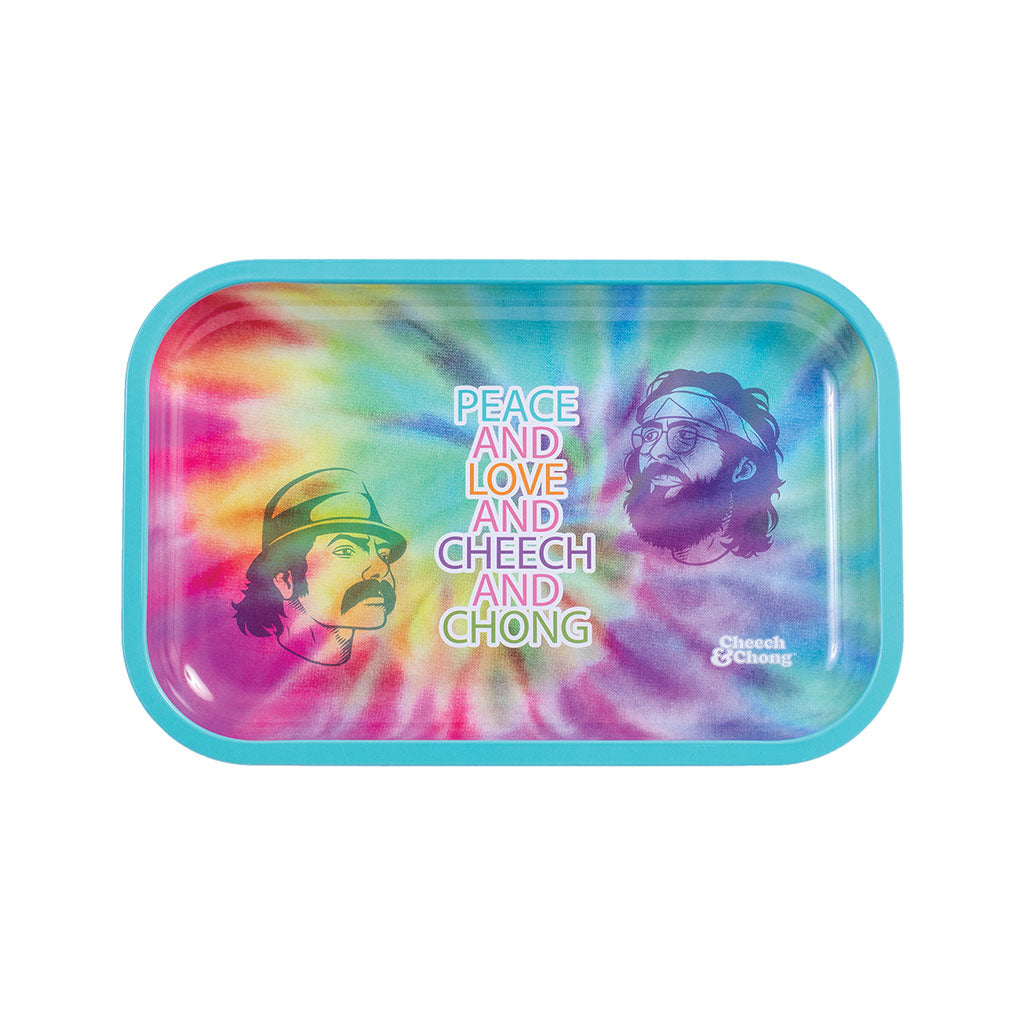 Small Cheech & Chong Rolling Tray - Peace & Love by Cheech & Chong - Wholesale