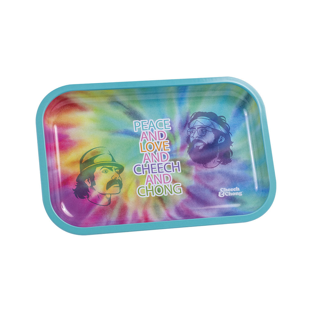 Small Cheech & Chong Rolling Tray - Peace & Love Wholesale