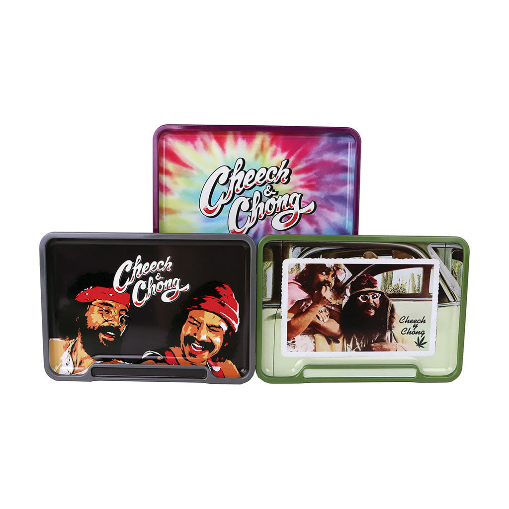 6ct 8in Tin Stash Box & Rolling Tray - Cheech & Chong Wholesale