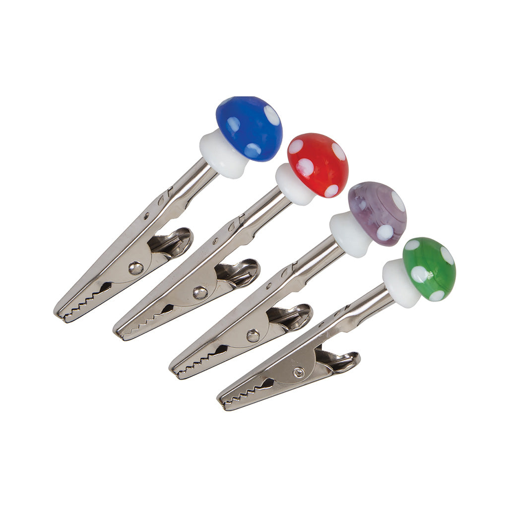 12pk. Mushroom Top  Asst. Color Roach Clips by Green Flower - Wholesale