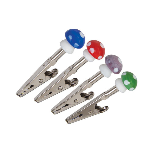 12pk. Mushroom Top  Asst. Color Roach Clips by Green Flower - Wholesale