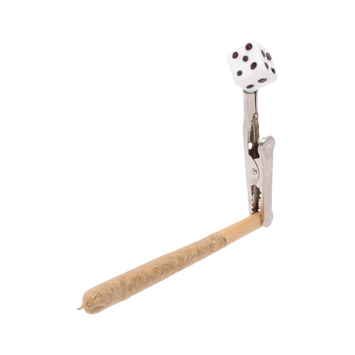 12pk. White Dice Top Roach Clips Wholesale | Green Flower