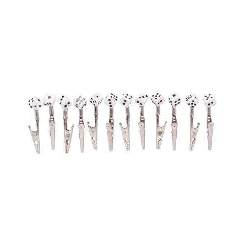 12pk. White Dice Top Roach Clips by Green Flower - Wholesale