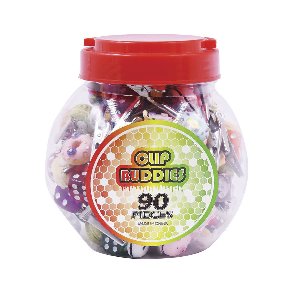 90ct Clip Buddies Roach Clip - Assorted Designs Wholesale
