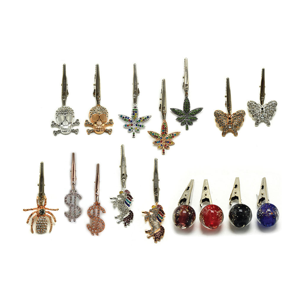 30ct Clip Buddies Roach Clip - Crystal Gem Designs by Green Flower - Wholesale
