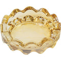 Amber Round Wave Electroplated Glass Ashtray 4" by Connection Store - Old HBH Wholesale - Wholesale