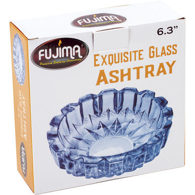 Blue Round Electroplated Glass Ashtray - 6.25in by Connection Store - Old HBH Wholesale - Wholesale