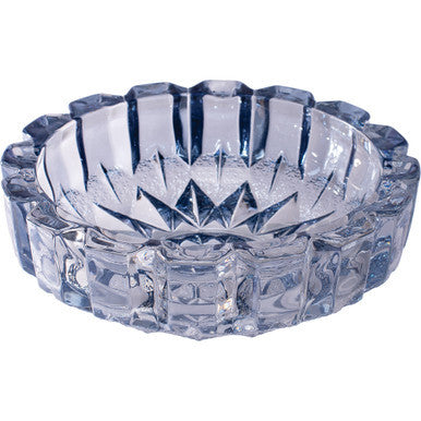 Blue Round Electroplated Glass Ashtray - 7.5in by Fujima - Wholesale