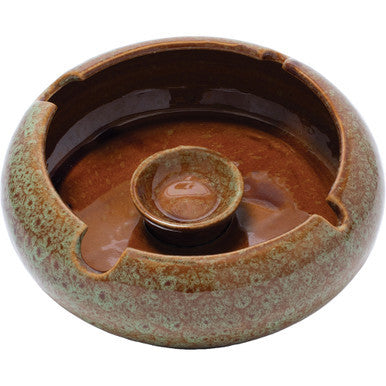6.5in Reactive Finish Ceramic Ashtray - Green by Fujima - Wholesale
