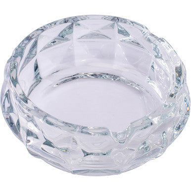Clear Diamond Cut Crystal Glass Ashtray - 5in by Fujima - Wholesale