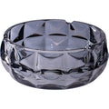 Smokey Black Diamond Cut Crystal Glass Ashtray - 6in by Connection Store - Old HBH Wholesale - Wholesale