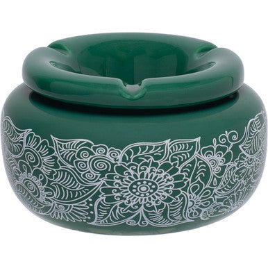 5in Moroccan Ceramic Ashtray - Green Pasley by Connection Store - Old HBH Wholesale - Wholesale