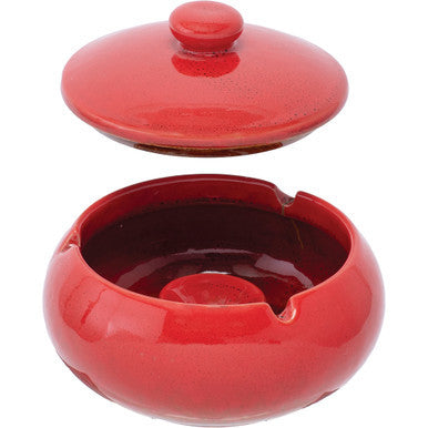 Red Moroccan Ashtray with Lid by Fujima - Wholesale