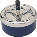 5" Blue Round Spinning Ashtray by Connection Store - Old HBH Wholesale - Wholesale