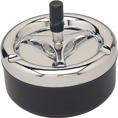 5" Black Round Spinning Ashtray by Connection Store - Old HBH Wholesale - Wholesale