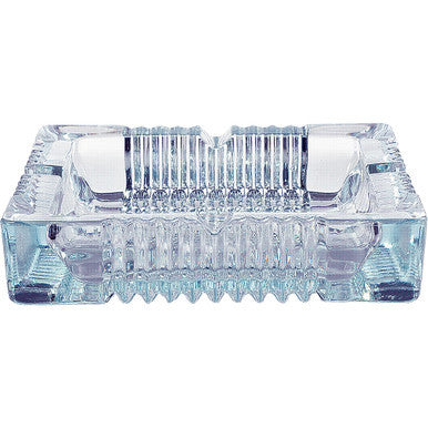 Blue Square Glass Ashtray - 8in x 8in by Fujima - Wholesale