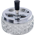 4.75" Glass Spinning Ashtray - Clear by Connection Store - Old HBH Wholesale - Wholesale