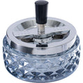 4.75" Glass Spinning Ashtray - Blue by Connection Store - Old HBH Wholesale - Wholesale