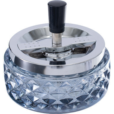 4.75" Glass Spinning Ashtray - Blue by Connection Store - Old HBH Wholesale - Wholesale