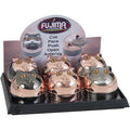 6ct. Push Open Ashtray Asst. W/ Cat Face by Connection Store - Old HBH Wholesale - Wholesale