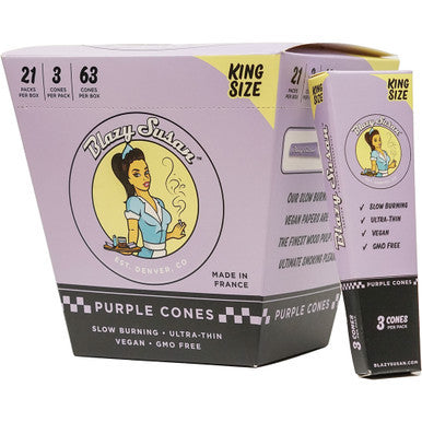 21 Ct. 3pk. Blazy Susan Purple Cones King Size Wholesale