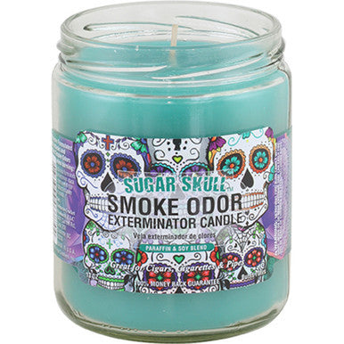 12ct. Sugar Skulls  Smoke Odor Candles 13oz. by Smoke Odor - Wholesale