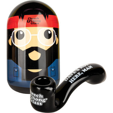 5.5in Dave's Not Here Sherlock Hand Pipe & Collectors Tin by Cheech & Chong - Wholesale