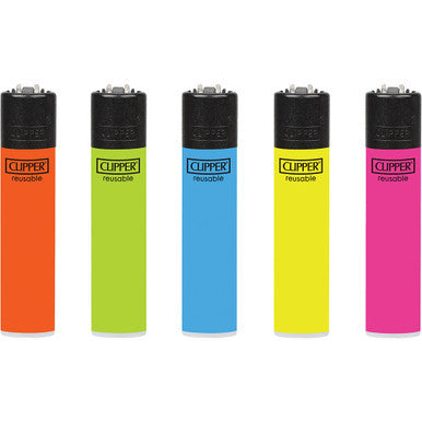 48Ct. Solid Fluorescent Color Clipper Lighters by Clipper - Wholesale