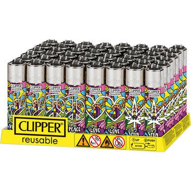 48Ct. ViCtory, Peace, Love & Fun Clipper Lighters by Clipper - Wholesale