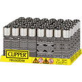 48Ct. Geometric Black & White Clipper Lighters by Clipper - Wholesale