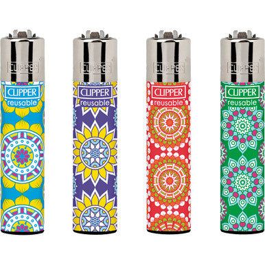 48Ct. Flower Geometric Clipper Lighters by Clipper - Wholesale