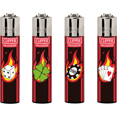 48Ct. Luck Dice Cards Clipper Lighters by Clipper - Wholesale