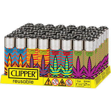 48Ct Colored Leaves Clipper Lighters by Clipper - Wholesale