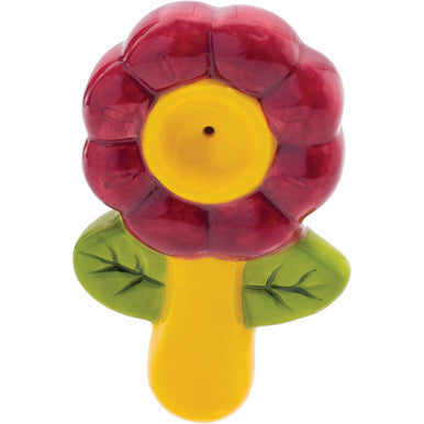 3.5" Purple Flower Ceramic Pipe - Wacky Bowlz by Wacky Bowlz - Wholesale