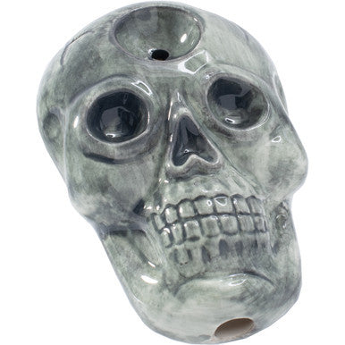 3.5in Skull Ceramic Pipe - Wacky Bowlz by Wacky Bowlz - Wholesale