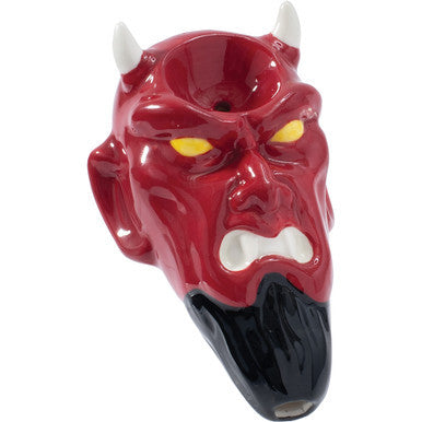 3.5in Devil Ceramic Pipe - Wacky Bowlz by Wacky Bowlz - Wholesale