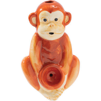 3.5in Monkey Ceramic Pipe - Wacky Bowlz by Wacky Bowlz - Wholesale