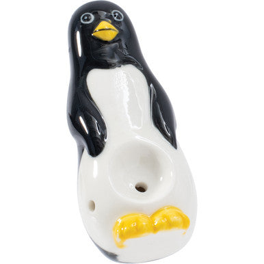 3.5in Penguin Ceramic Pipe - Wacky Bowlz by Wacky Bowlz - Wholesale