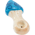 3.5in Blue Swirl Mushroom Ceramic Pipe - Wacky Bowlz by Wacky Bowlz - Wholesale