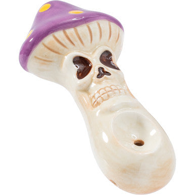 3.5in Skull Mushroom Ceramic Pipe - Wacky Bowlz by Wacky Bowlz - Wholesale