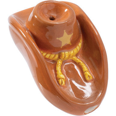 3.5in Cowboy Hat Ceramic Pipe - Wacky Bowlz by Wacky Bowlz - Wholesale