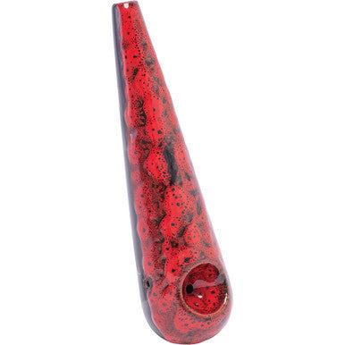 Red Reactive Glaze Ceramic Pipe by KushRX - Wholesale