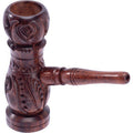 3in Carved Wooden Hookah Style Pipe by Green Flower - Wholesale