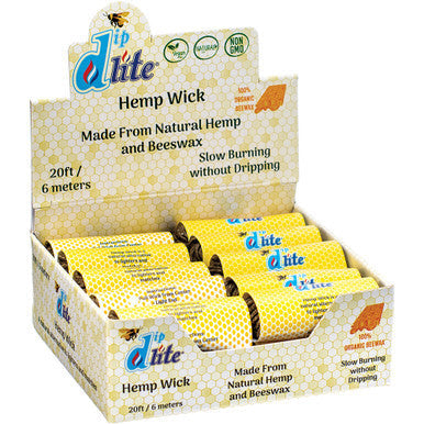 20Ct. Diplite Hempwick - 20ft Rolls by DipLite - Wholesale