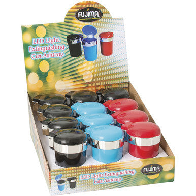 12ct. Asst. Color Self Extin. Ashtray W/ Led Light by Connection Store - Old HBH Wholesale - Wholesale