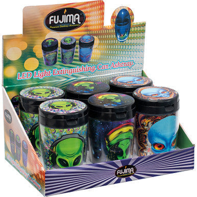 6ct. Alien Glow In Dark Extinguisher Ashtray w/ Lid by Connection Store - Old HBH Wholesale - Wholesale