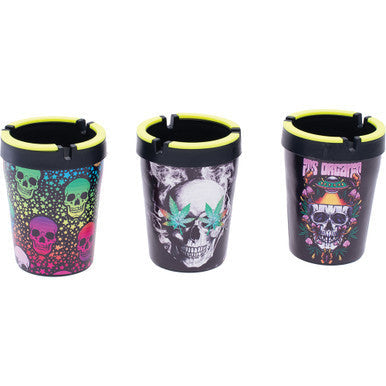 12ct. Leaf & Skull Glow In Dark Car Ashtray by Fujima - Wholesale